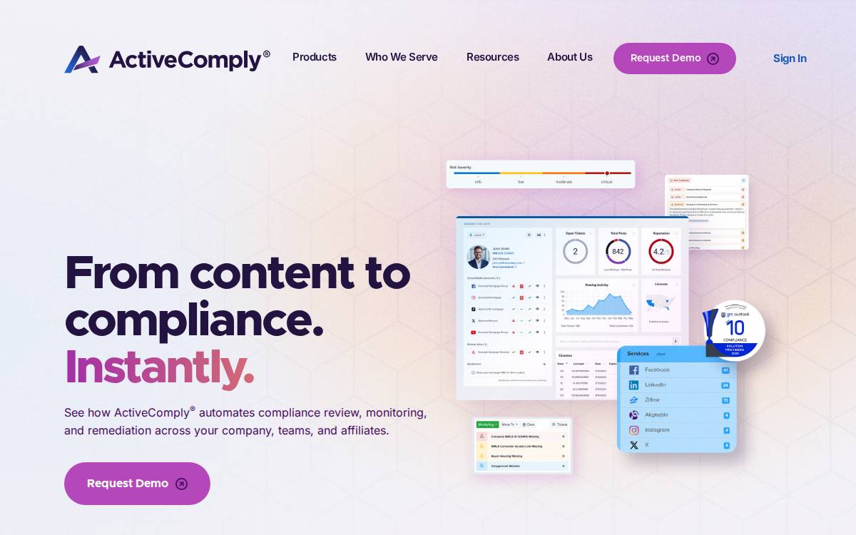ActiveComply website preview