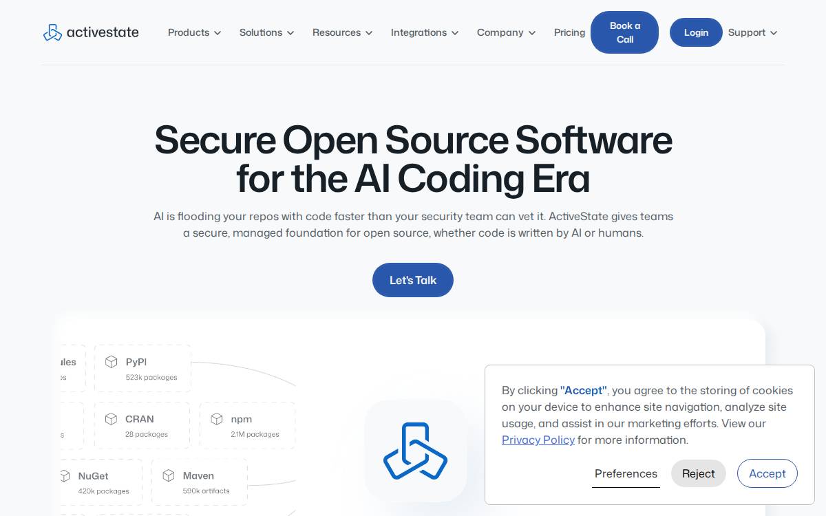 ActiveState website preview