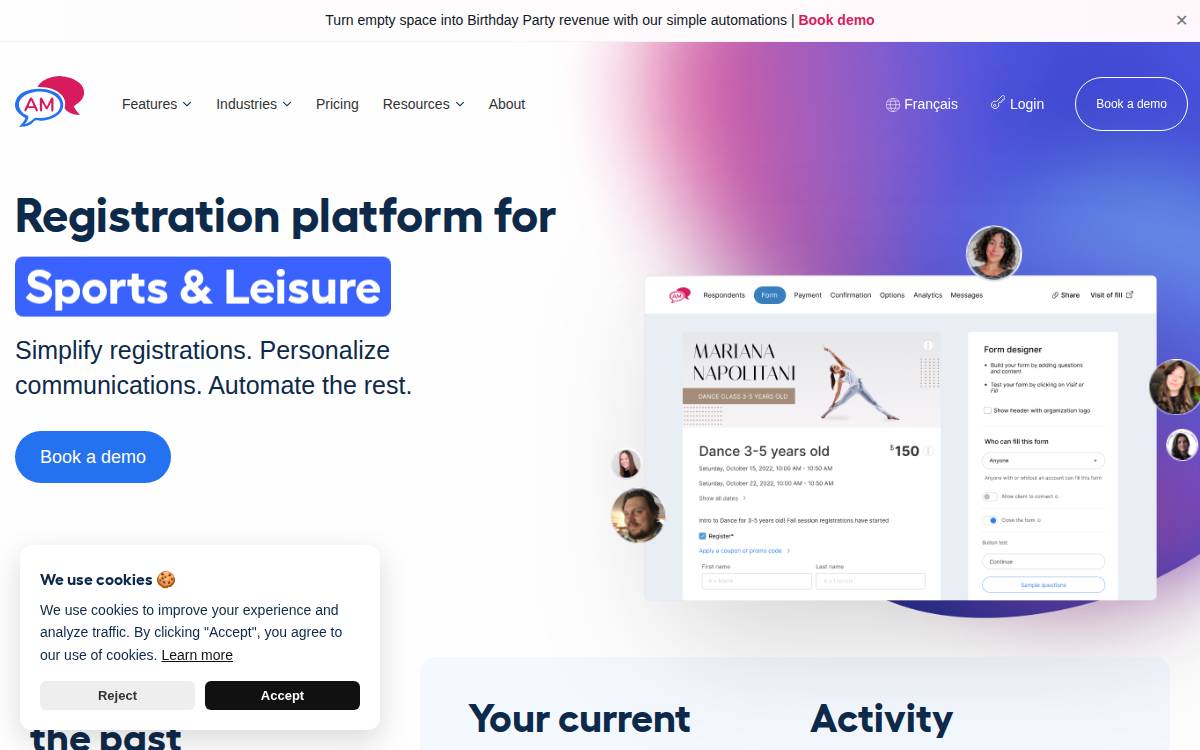 Activity Messenger website preview