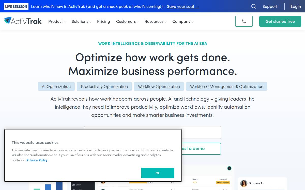 ActivTrak website preview