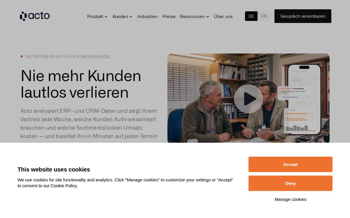 Acto website preview