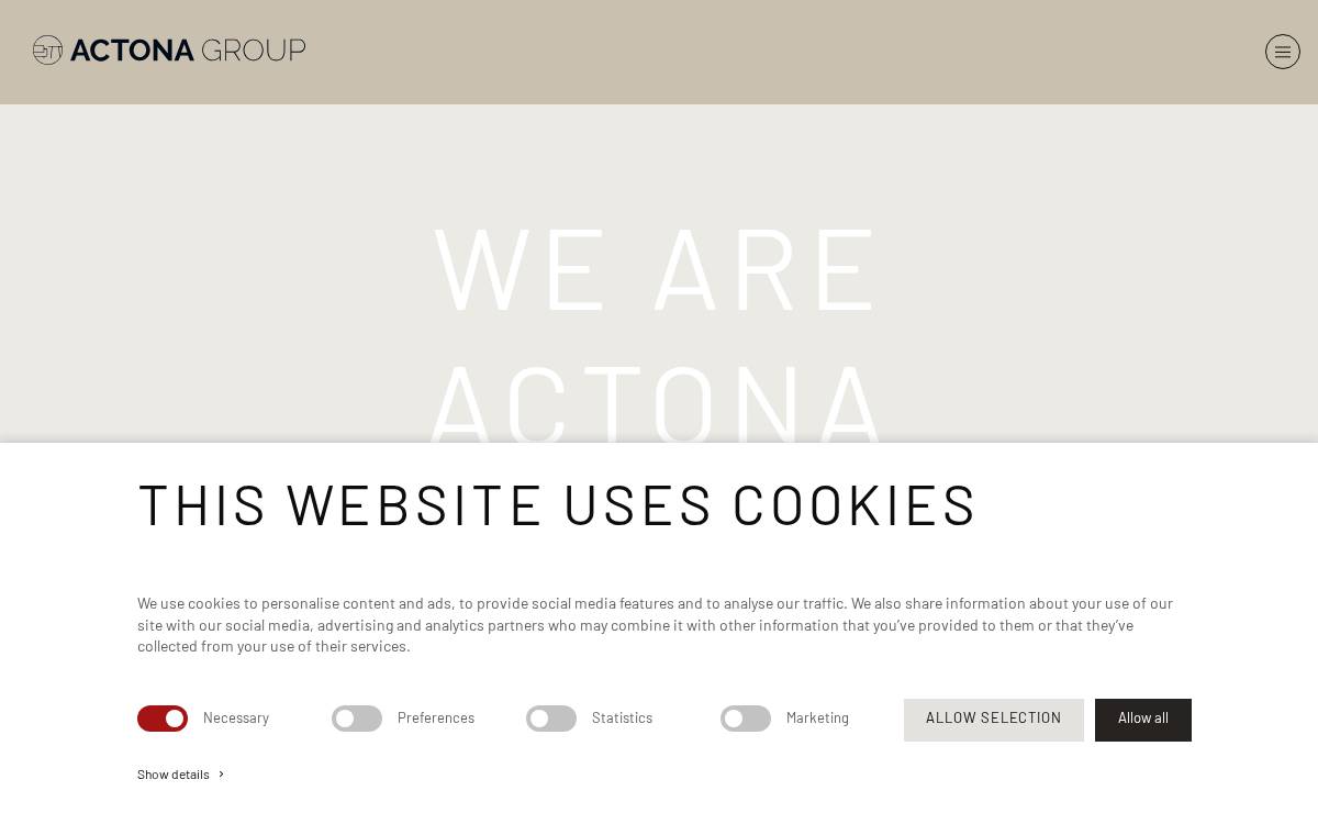 Actona Group website preview