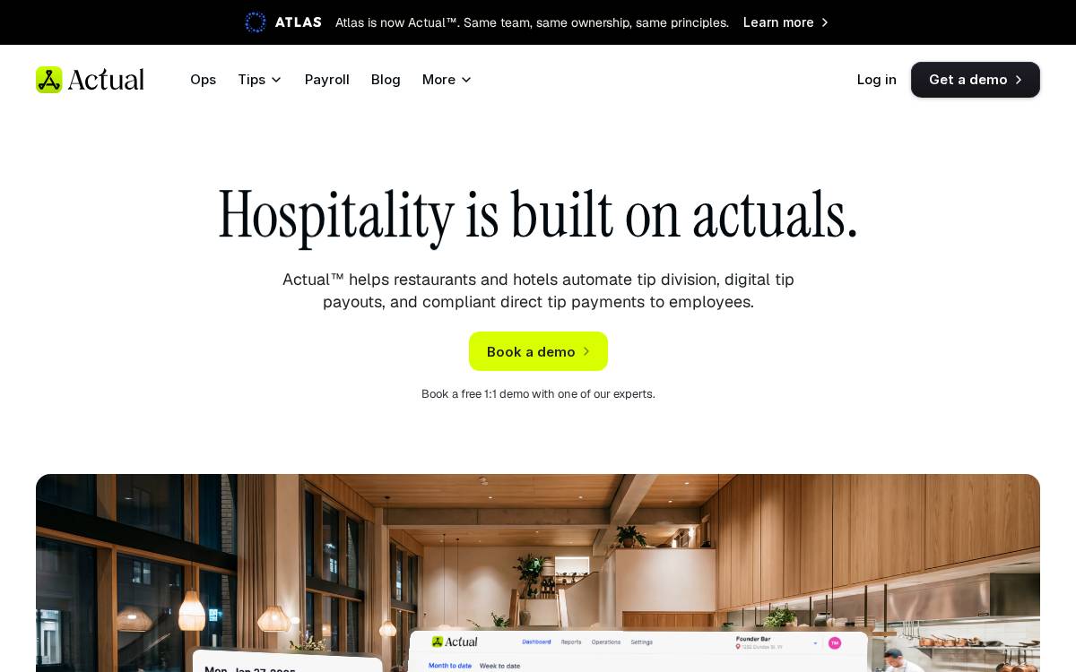 Actual website preview