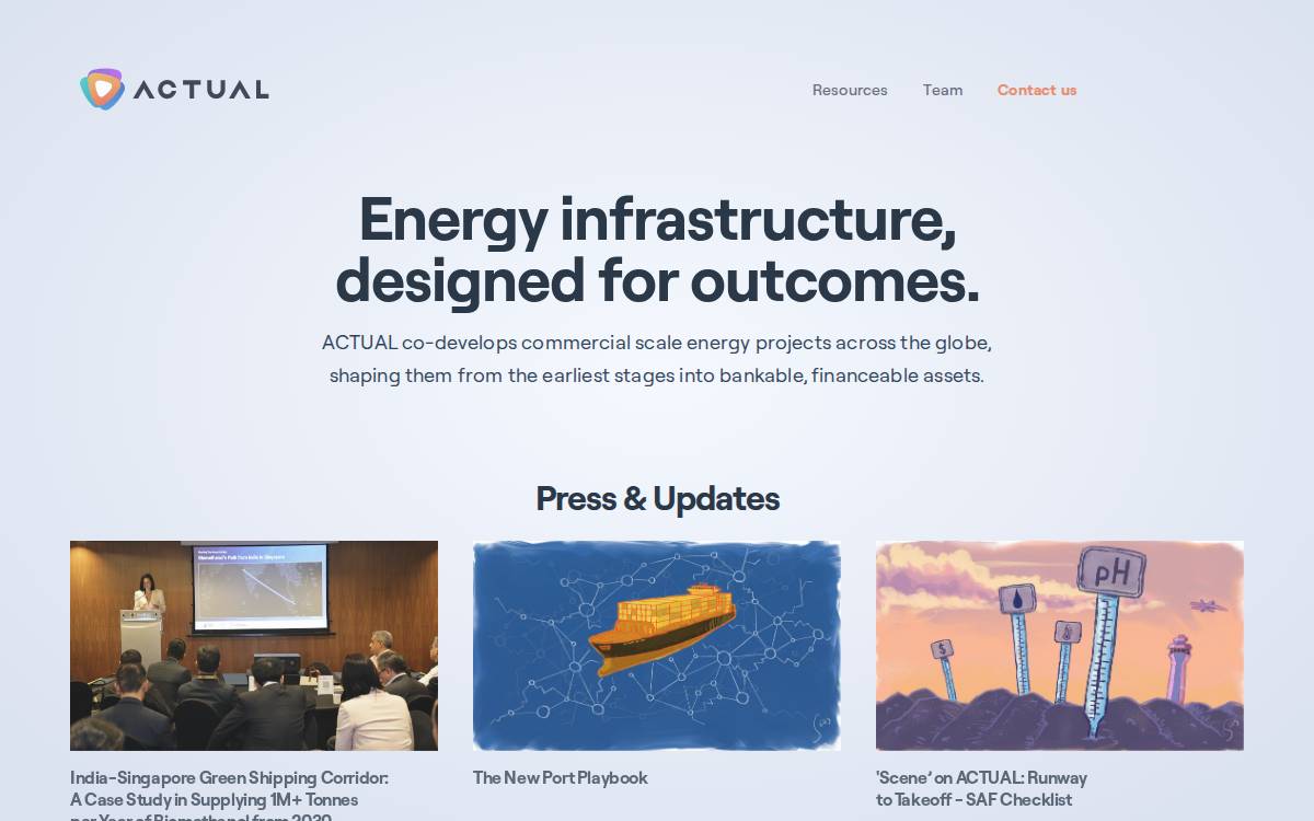 Actual website preview