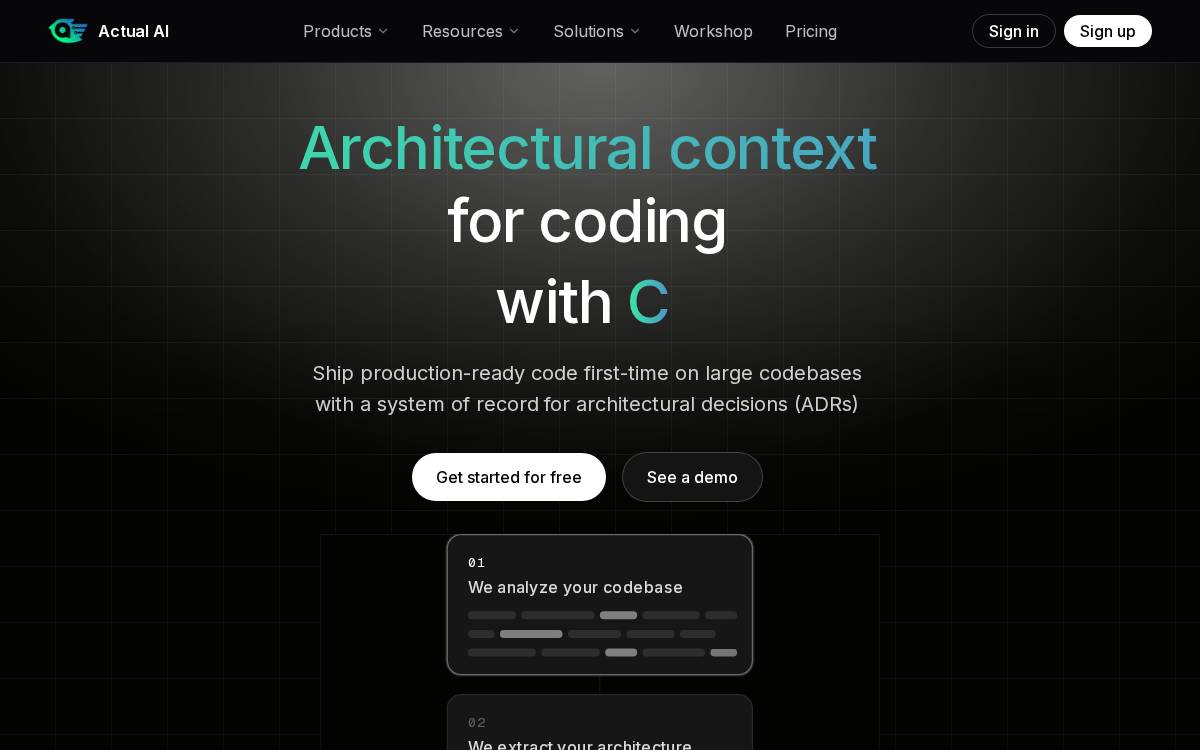 Actual website preview