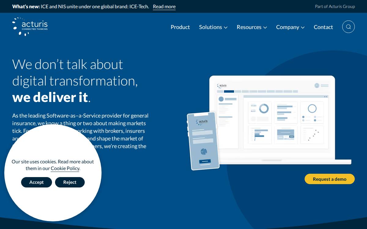 Acturis website preview