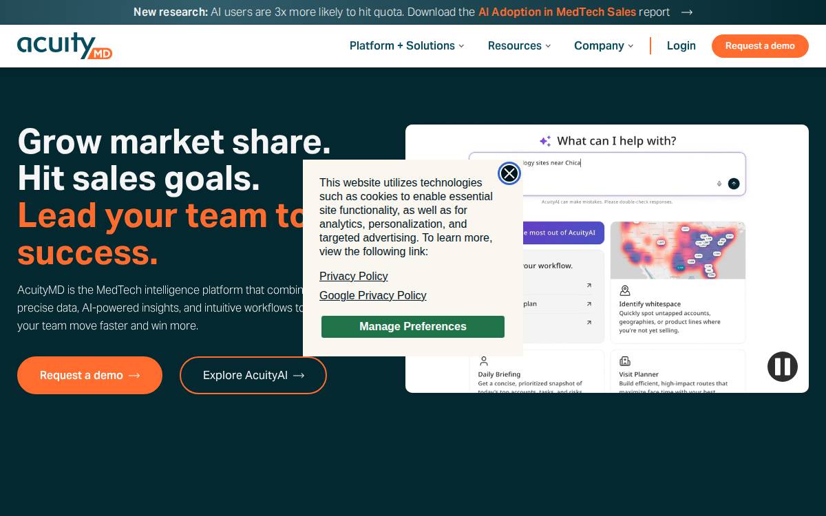 Acuity website preview