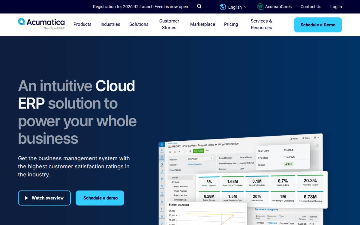 Acumatica website preview