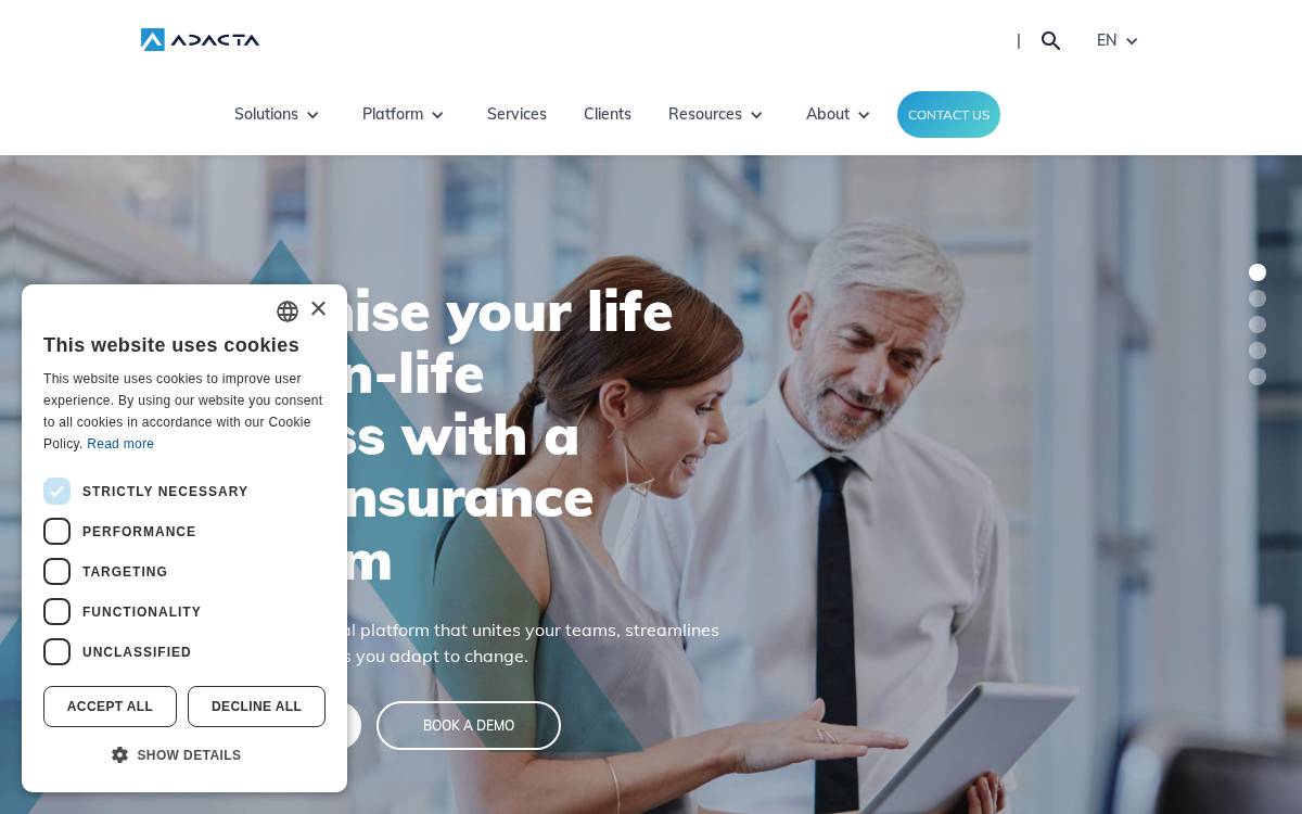 Adacta website preview