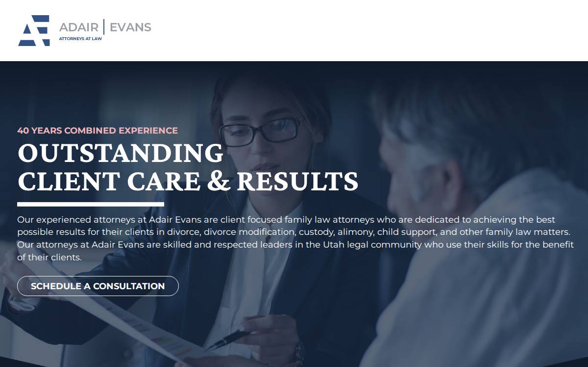 Adairevanslaw website preview