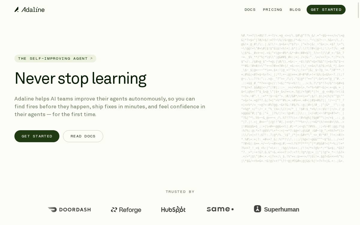 Adaline AI website preview