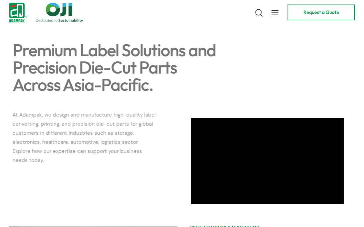 Adampak website preview