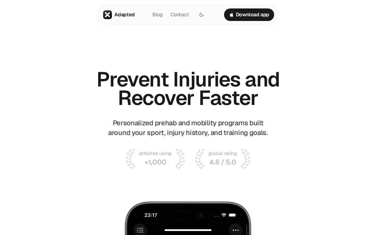 Adapted website preview