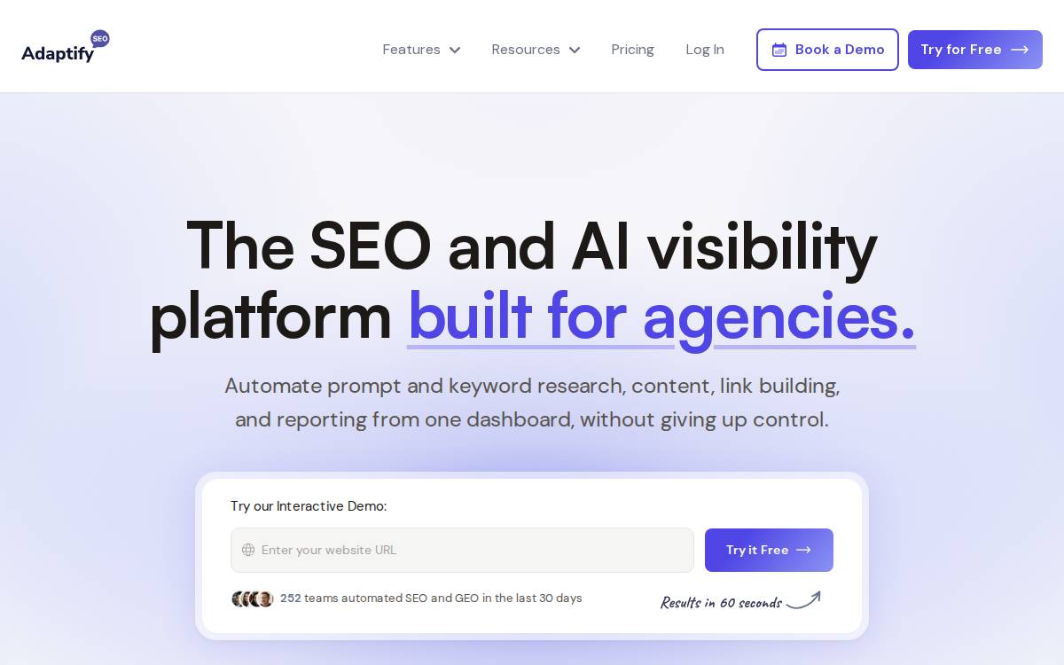 Adaptify SEO website preview