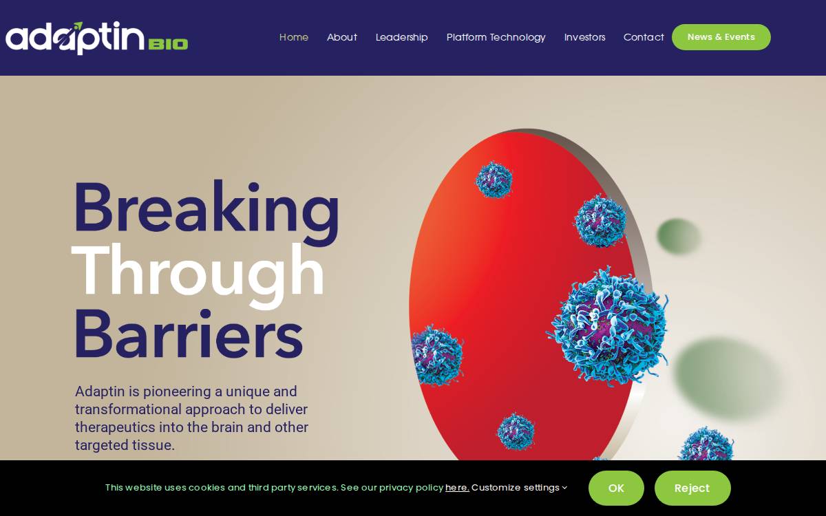 Adaptin BIO website preview