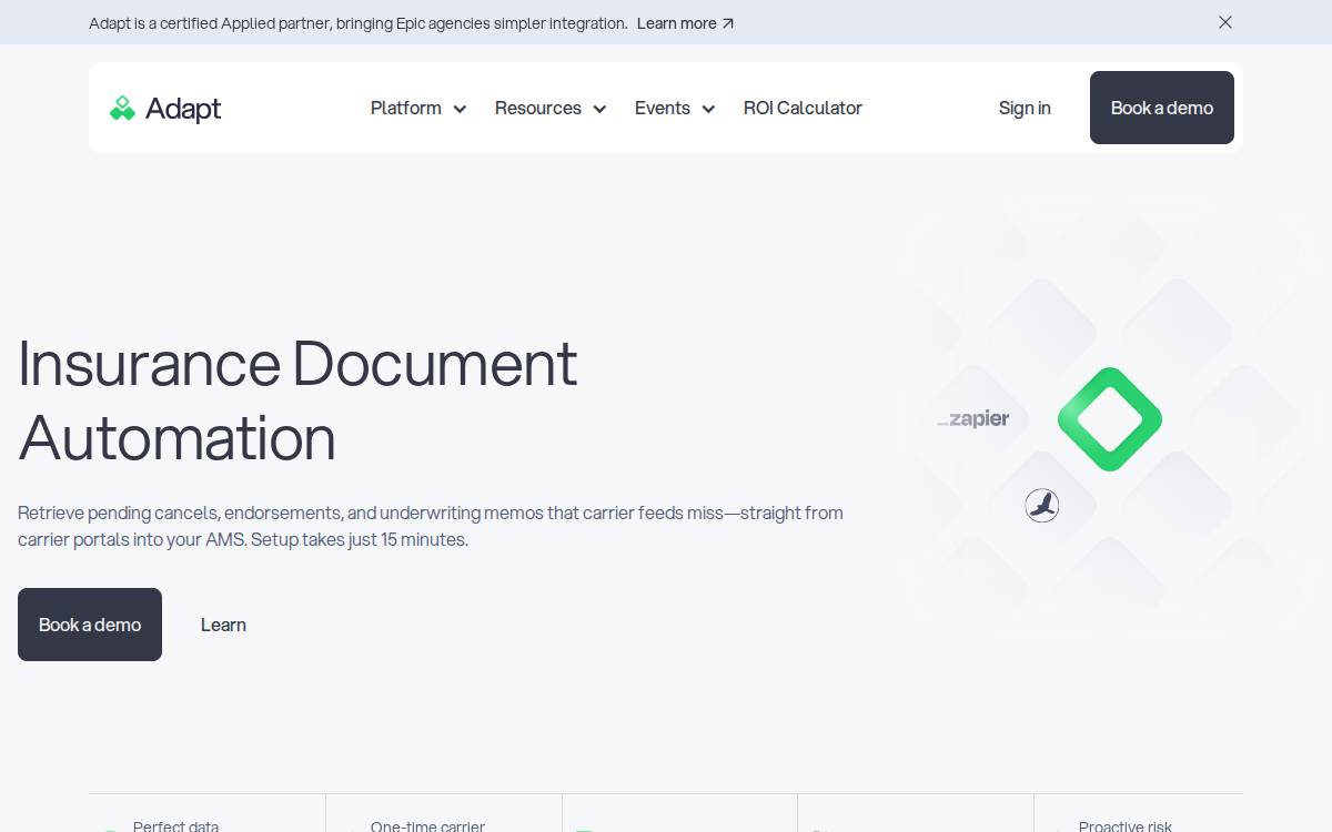 Adapt Insurance website preview