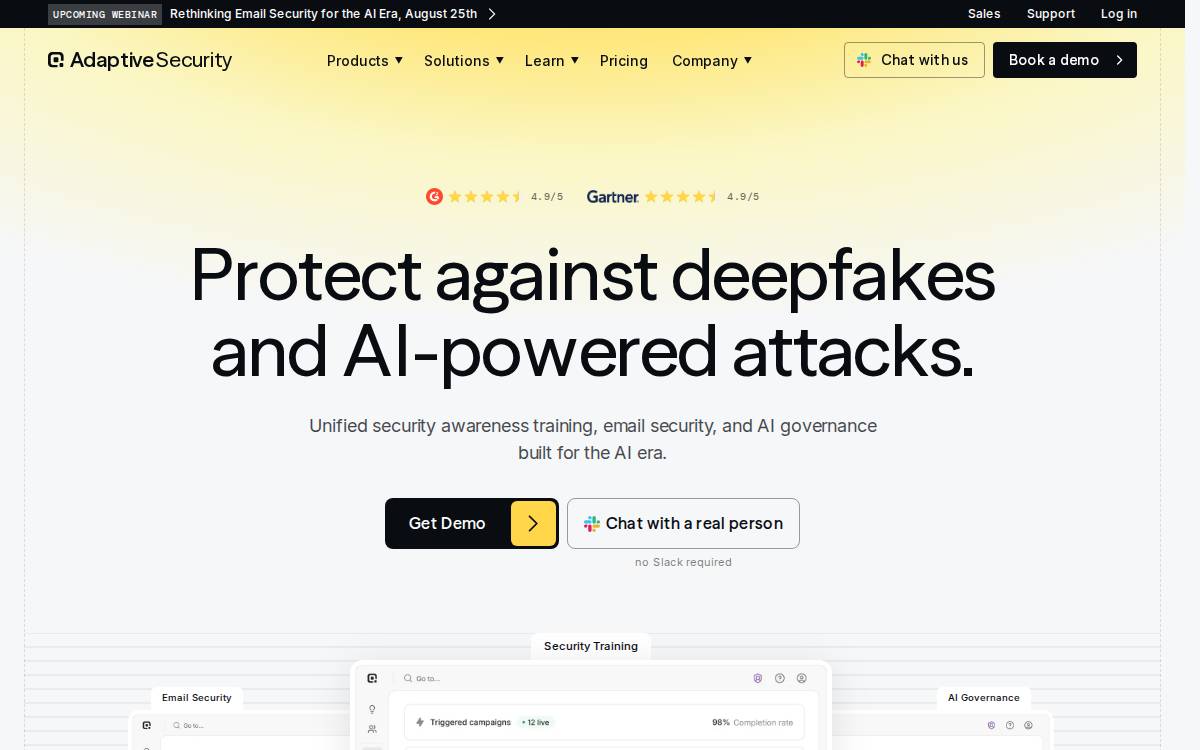 Adaptive Security website preview