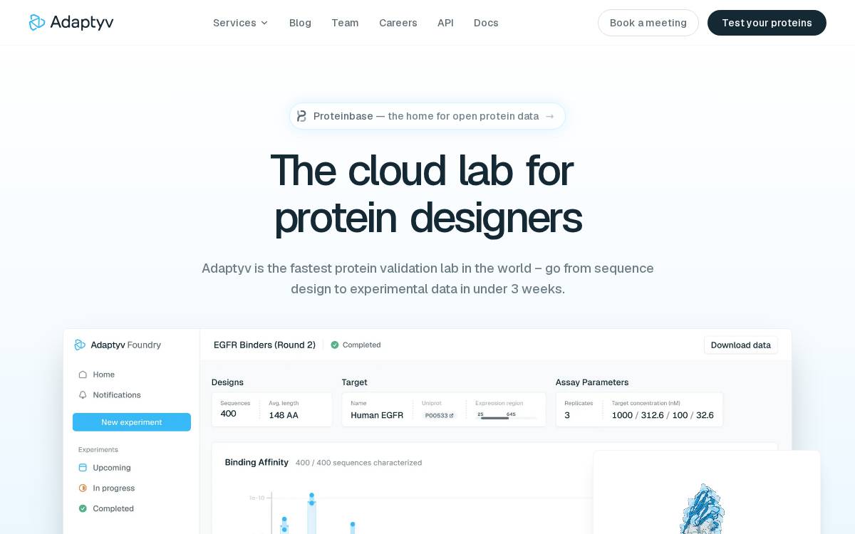 Adaptyv website preview
