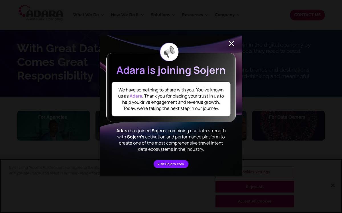 Adara website preview