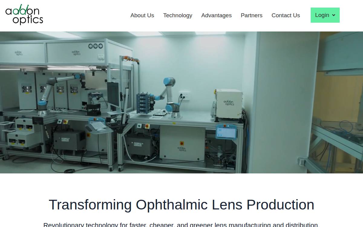 Add On Optics website preview