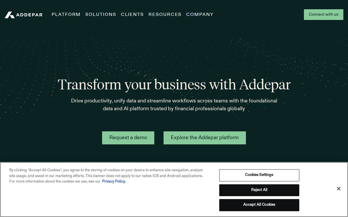 Addepar website preview