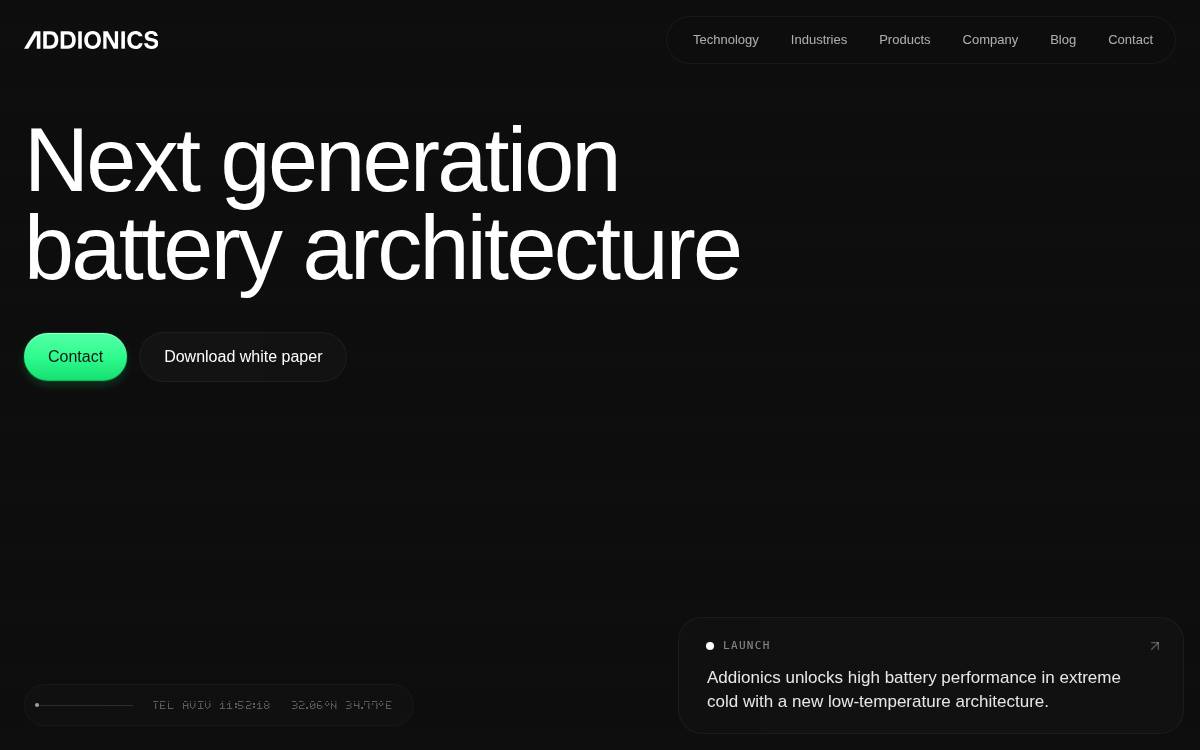 Addionics website preview