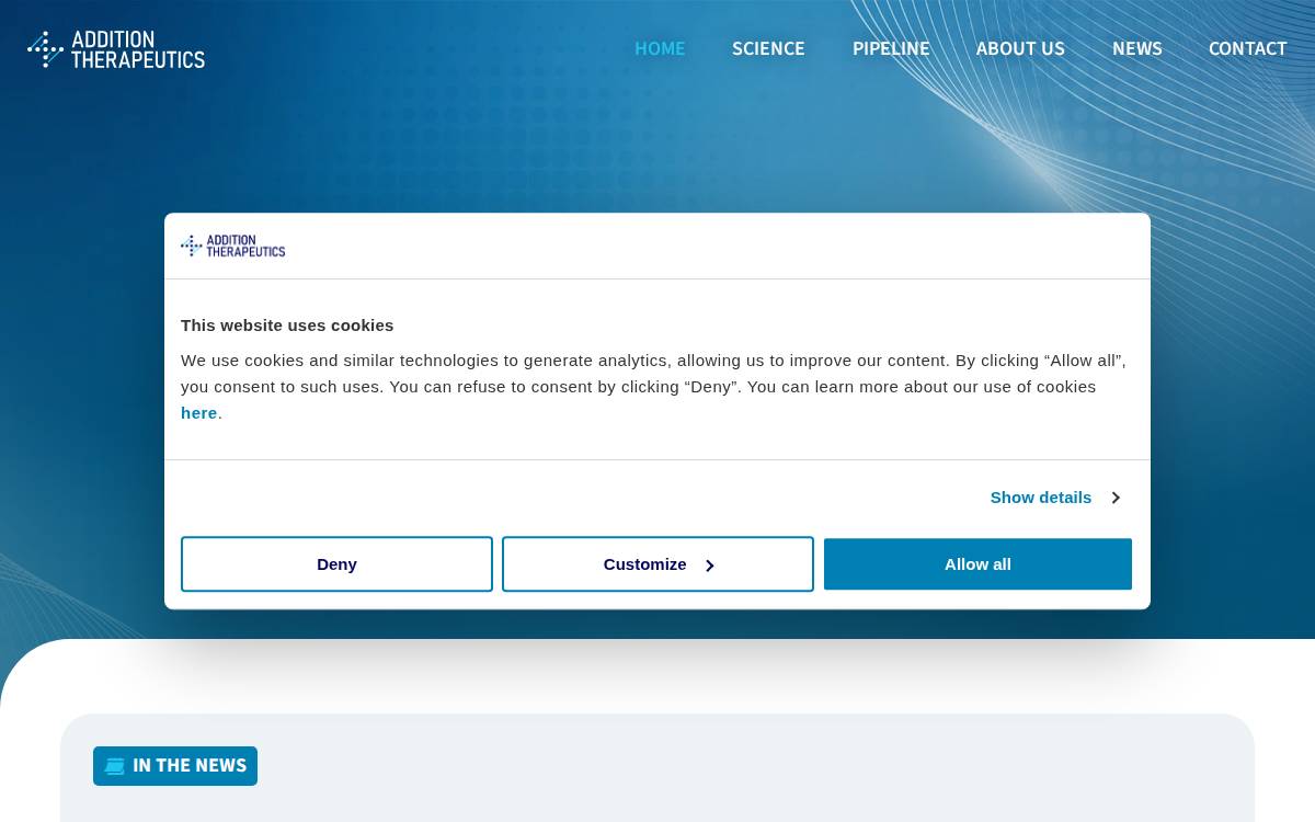 Addition Therapeutics website preview