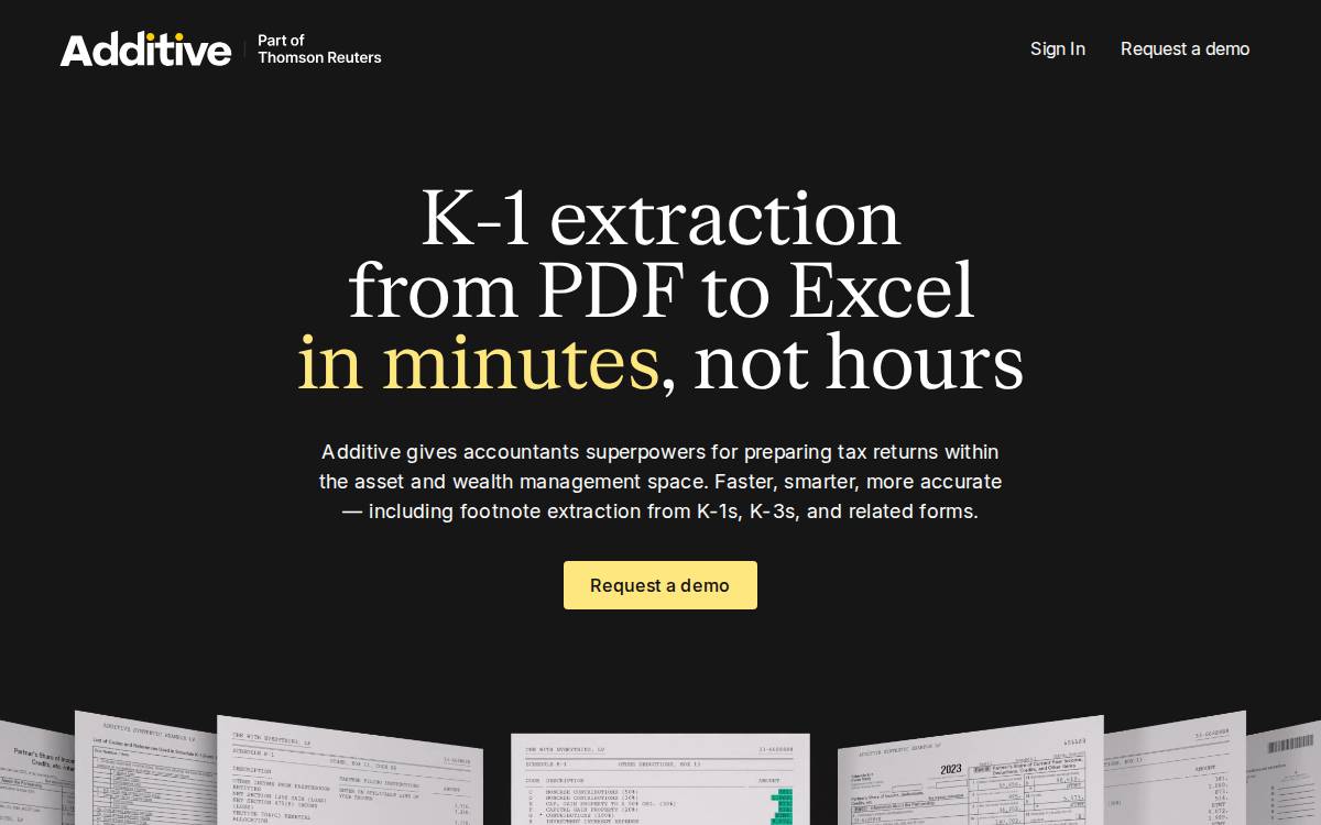 Additive website preview