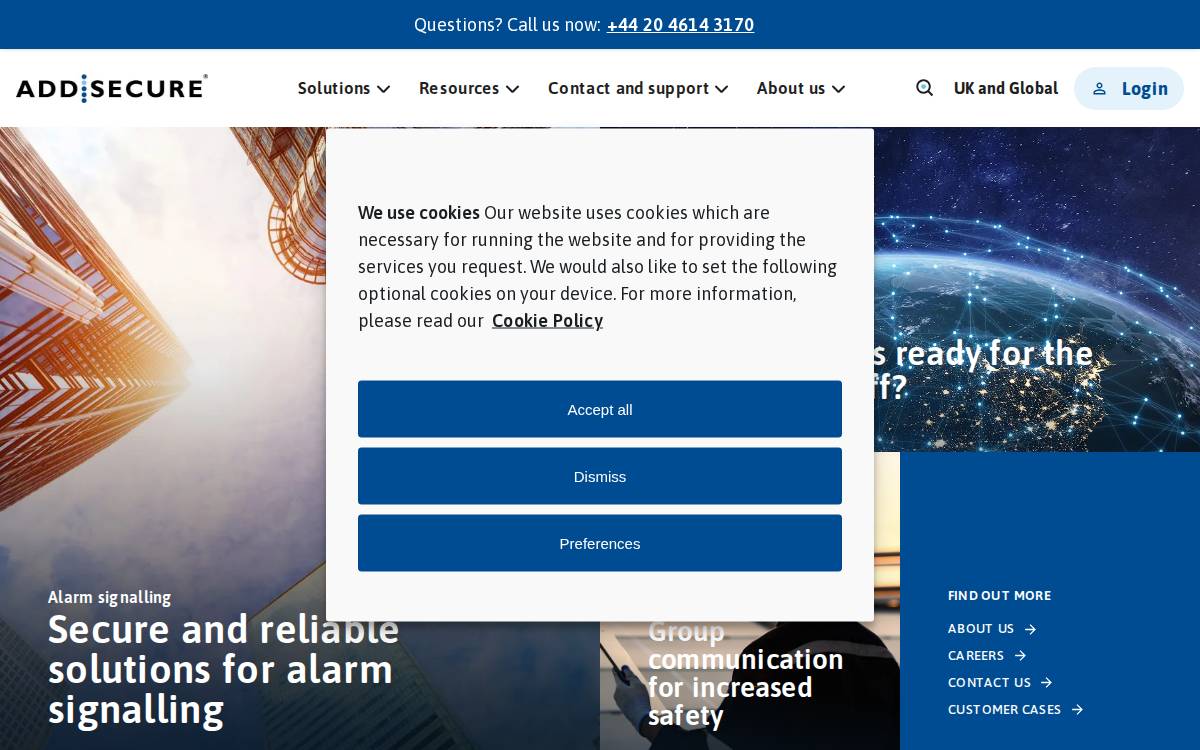 AddSecure website preview