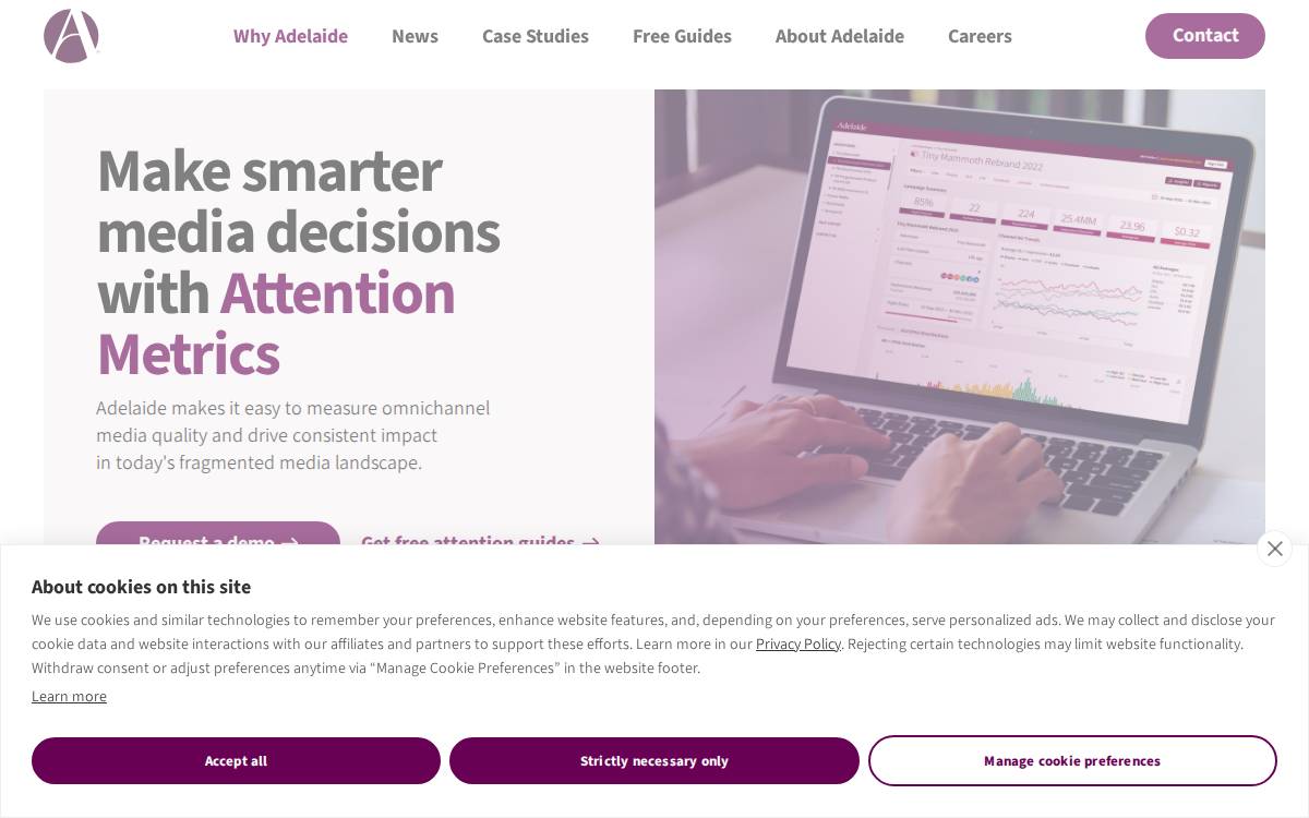 Adelaide Metrics website preview