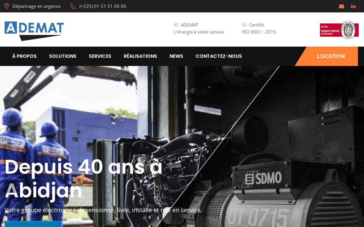 Ademat website preview