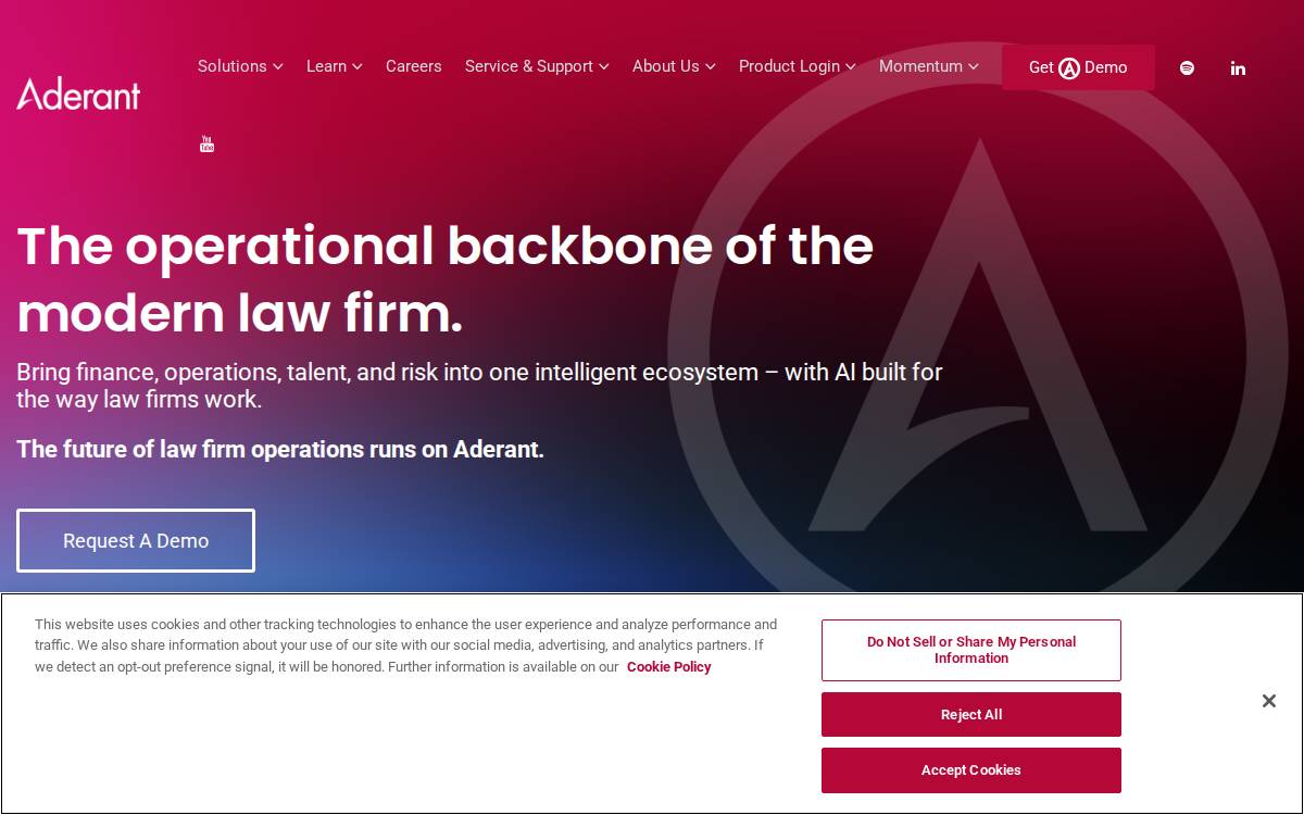 Aderant website preview