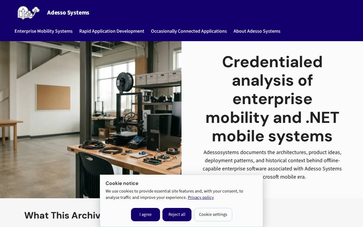 Adessosystems website preview
