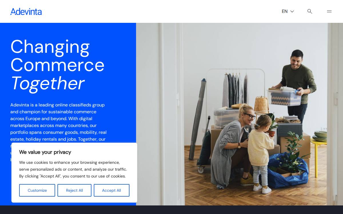 Adevinta website preview