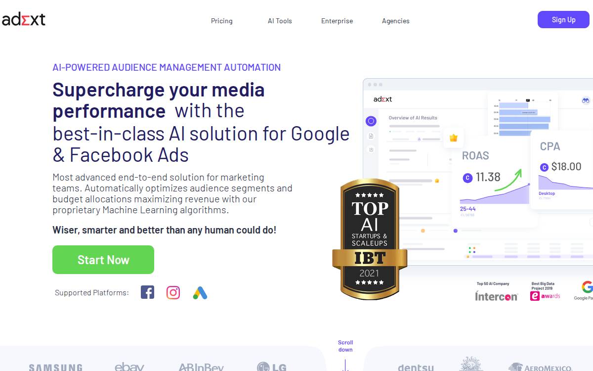 Adext AI website preview
