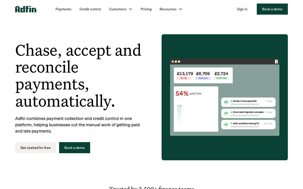 Adfin website preview