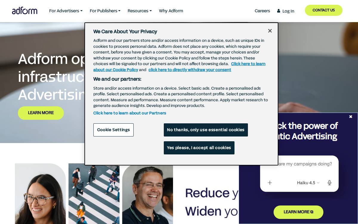Adform website preview