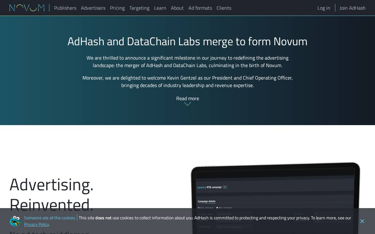 Adhash website preview
