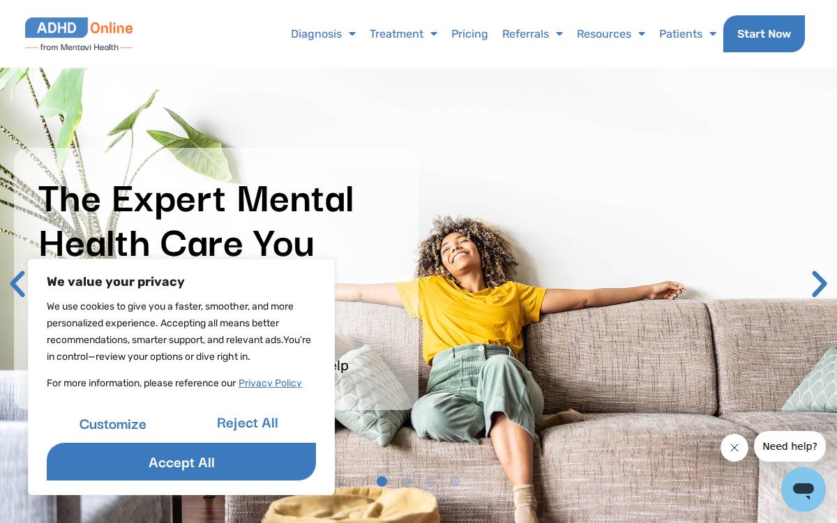 ADHD Online website preview