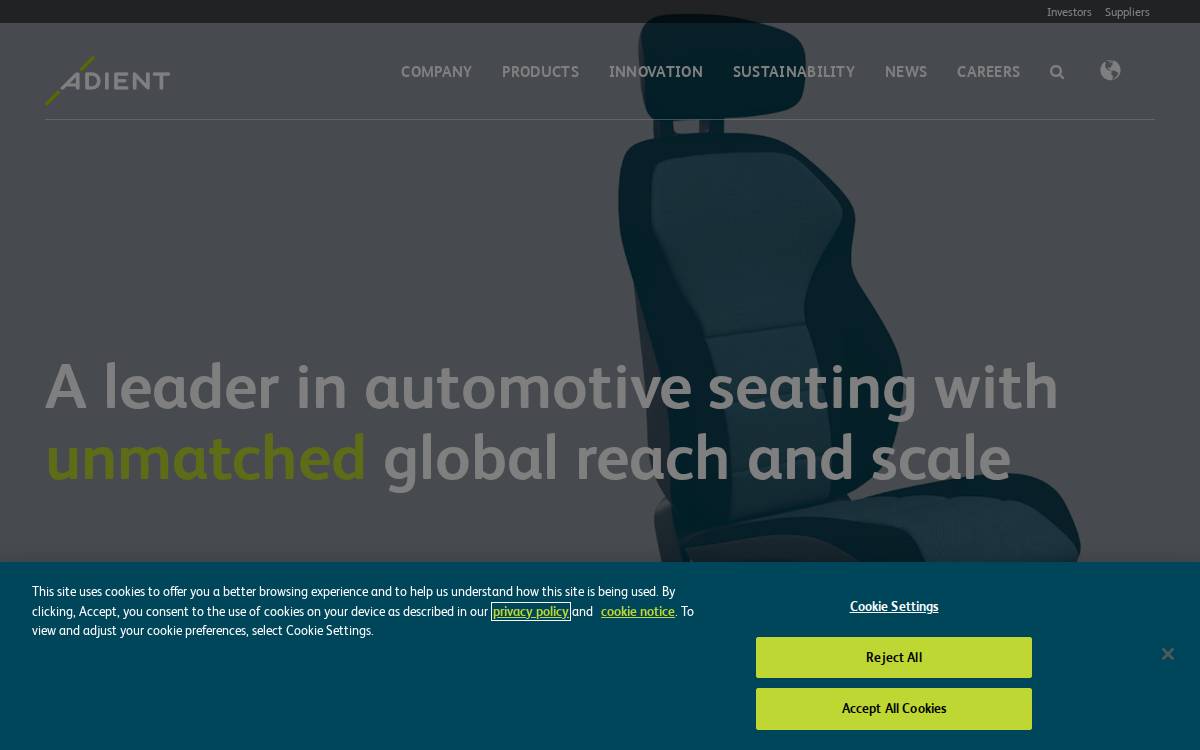 Adient website preview