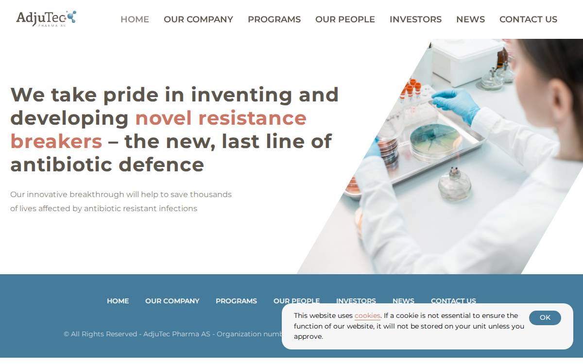 Adjutec Pharma website preview