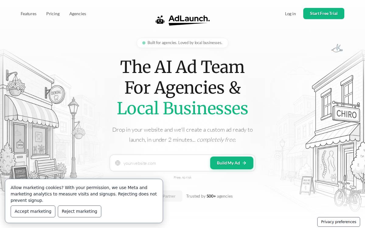 Adlaunch website preview
