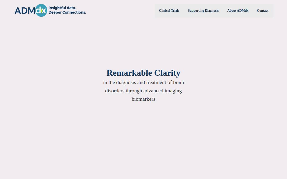 ADM Diagnostics website preview