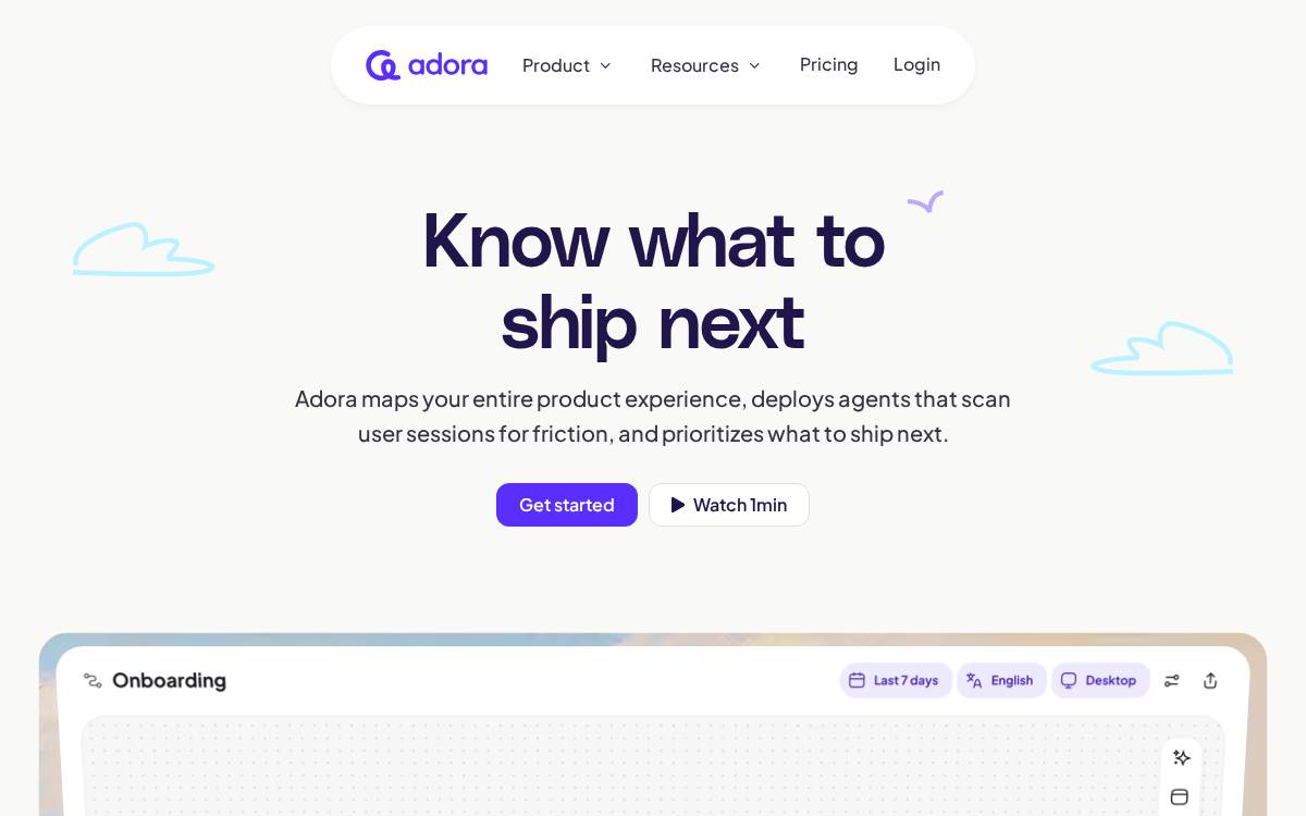Adora website preview