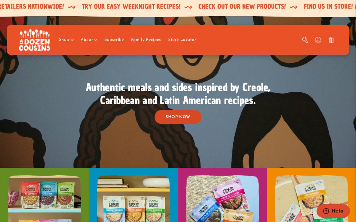 A Dozen Cousins website preview