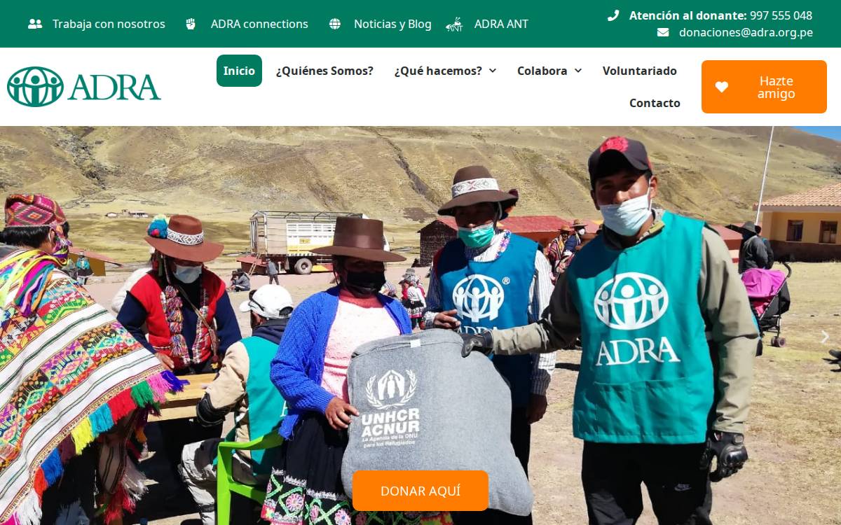 ADRA website preview