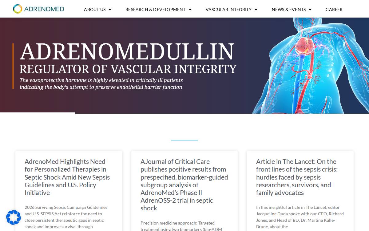 Adrenomed AG website preview