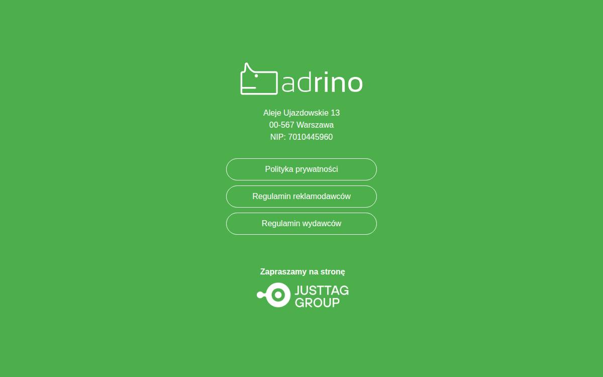 AdRino website preview