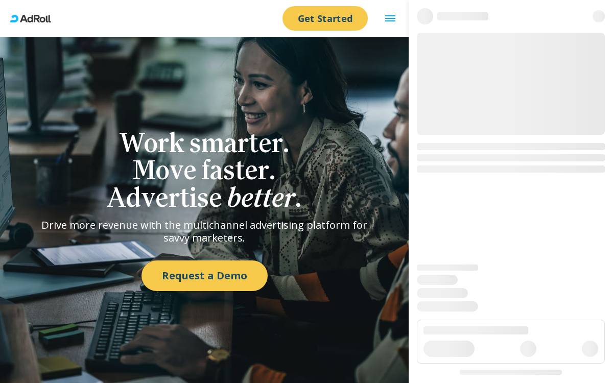 AdRoll website preview