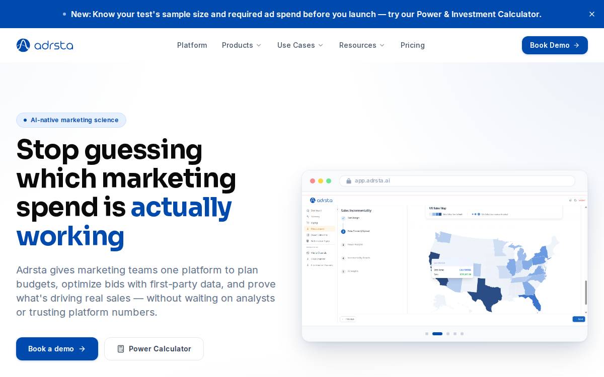 Adrsta website preview